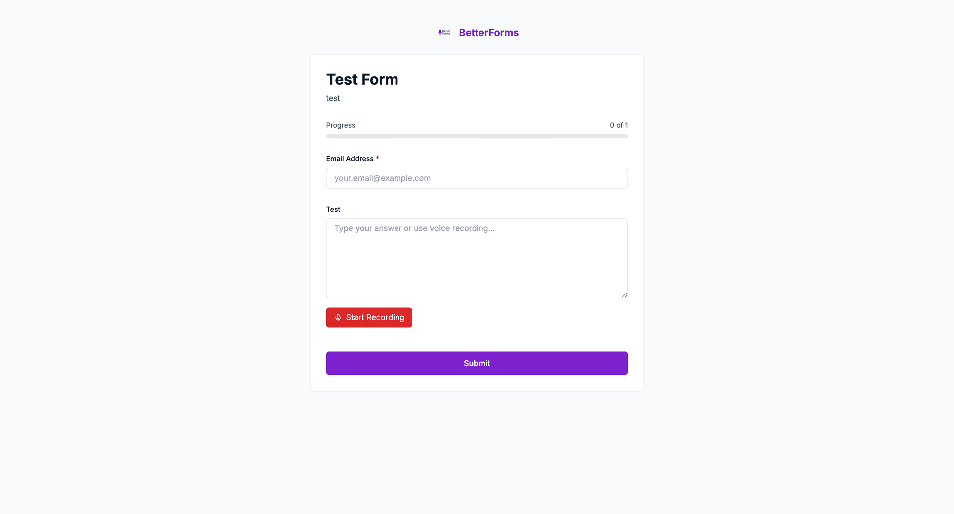 Form Submission with Voice